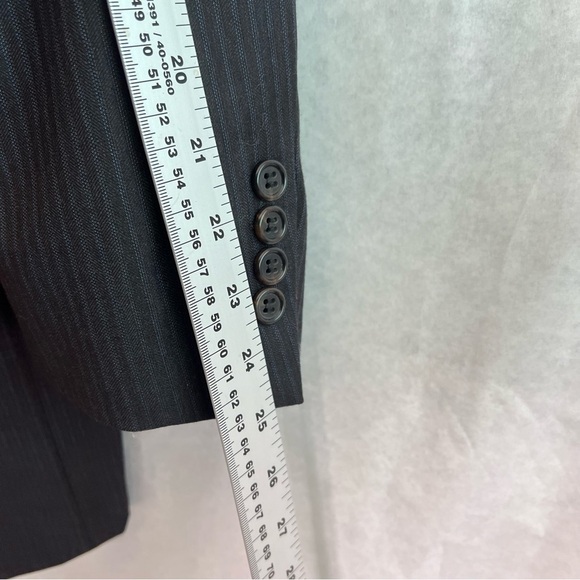 HICKEY FREEMAN 100% Worsted Wool Two Button Blazer Sz 48L Grey Blue - Picture 6 of 7